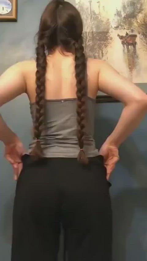 ass spread bending over big ass pigtails sexy solo spreading teen clip