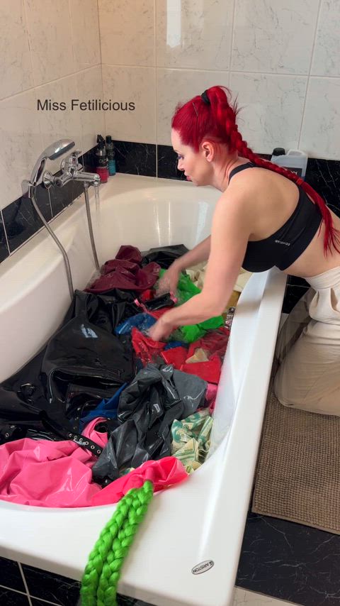 big tits boobs latex latex gloves onlyfans red hair redhead rubber solo tits pale-girls