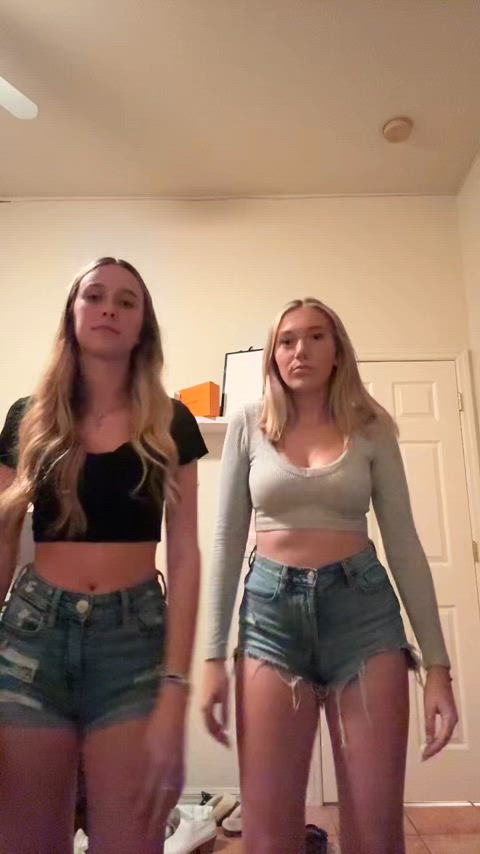 blonde jean shorts tiktok real-girls-on-tiktok clip