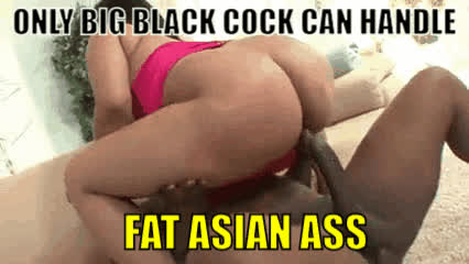 Asian women with fat asses can't feel tiny Asian/white boys, they need Big Black