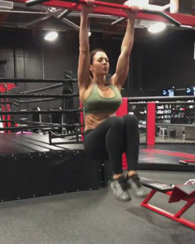 Fitness Gym Muscular Girl Muscular Milf Workout clip