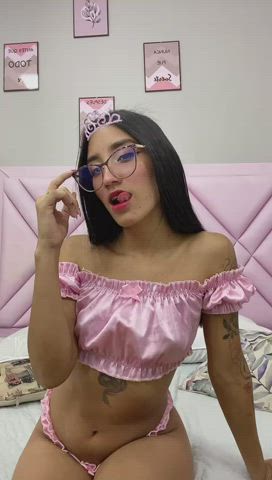 Glasses Latina Lingerie Lips Long Hair Sensual Step-Daughter Tattoo Teen clip