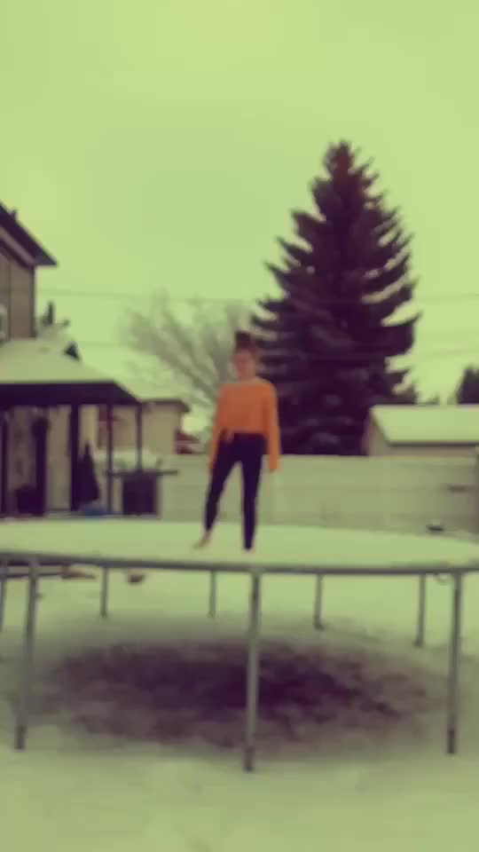 My feet were freezing after this?? #slowmo #snow #foryou #canada #freezingcold