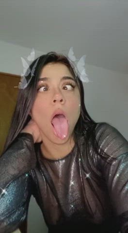 ahegao cosplay erotic pretty saliva clip