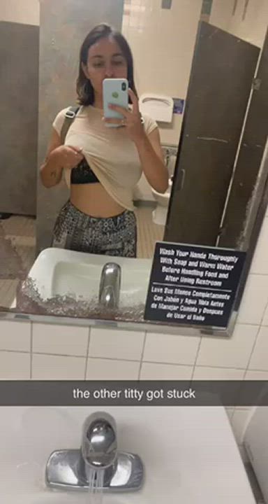 Public bathroom at school tits
