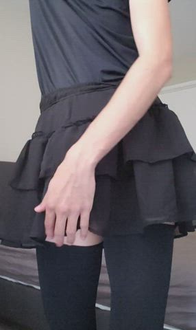 Would you pull up my skirt from the front or back?