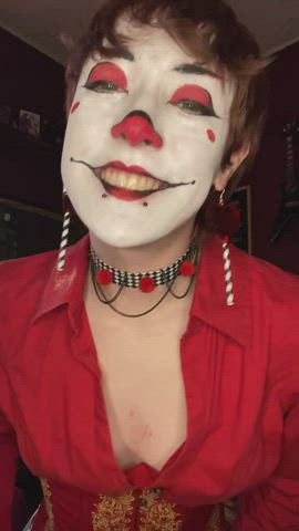 Would you rather cum on my boy tits or my clown face? (Ftm)