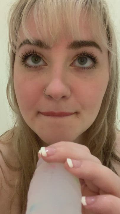 Big Tits Blonde Blowjob Deepthroat Shower Sloppy clip