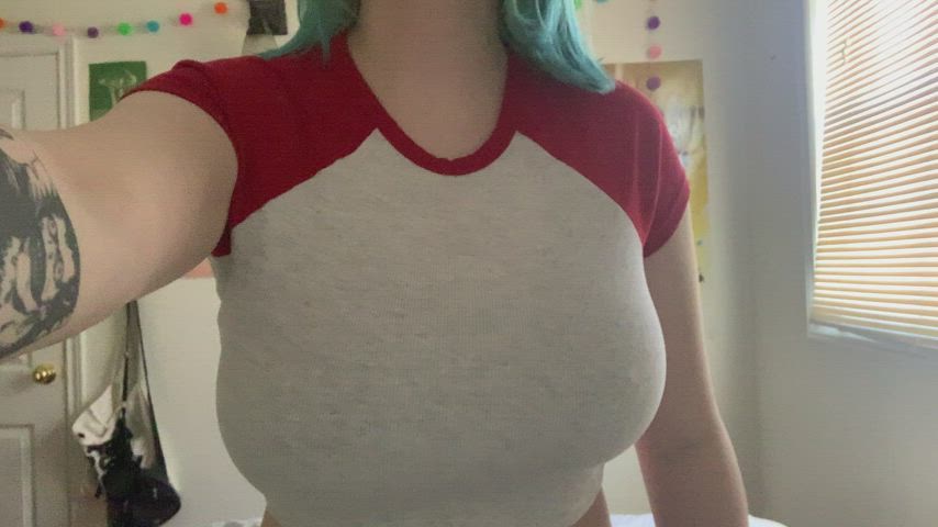 Dropping my huge tits just for you! [reveal]
