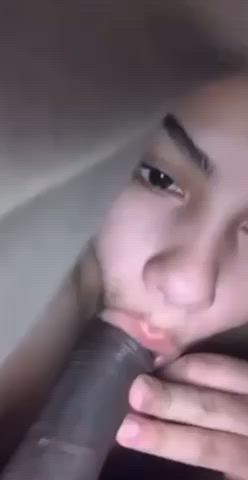 bbc big dick blowjob deepthroat girlfriend interracial latina oral sucking clip