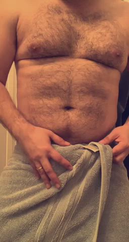 [39] You caught Daddy stroking his hairy cock before he showers… now what