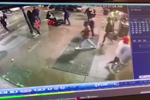 CCTV footage showing the the public reacting to a shooting in New Orleans