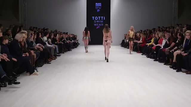 Yellow Swimsuit &amp; great ass |Totti Swimwear | Belarus fashion Week 2018