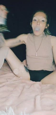 Pale Skinny Small Tits Smoking Spandex clip