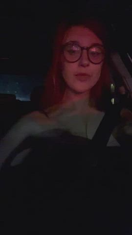 Car Flashing Glasses Redhead clip