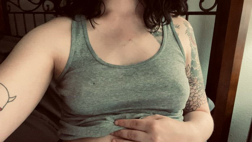 DROP, do you like my pregnant titties? GIF by tatted__momma