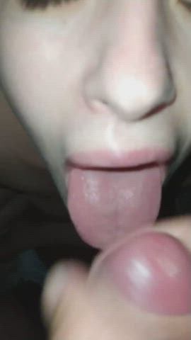 (OC) When is close to cum I close my eyes and open my mouth...feel the warm cum in