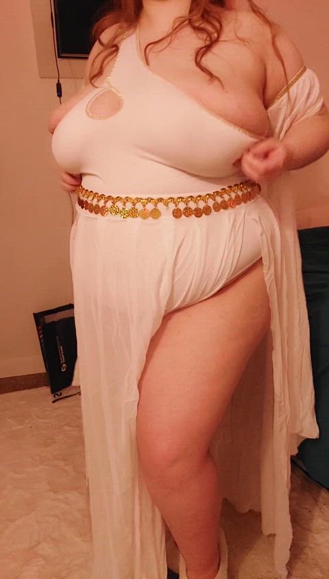 bbw big tits cosplay costume goddess huge tits lingerie clip