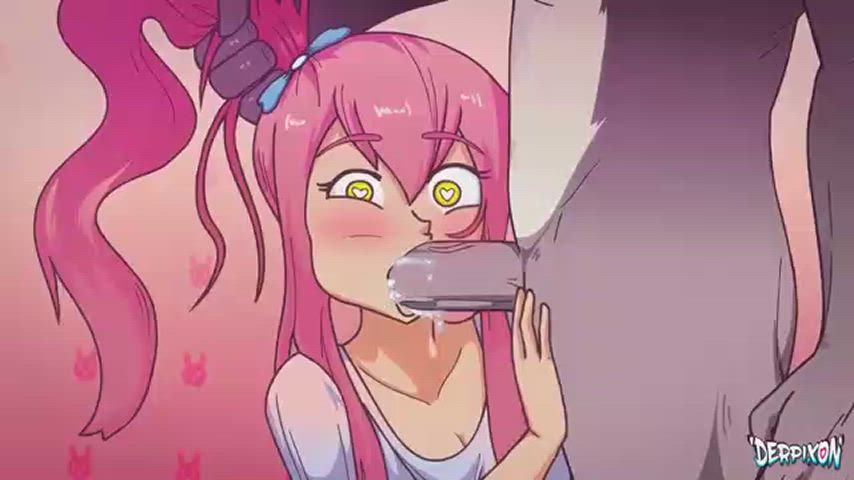 animation anime blowjob cartoon face fuck hardcore hentai rule34 pink hair clip