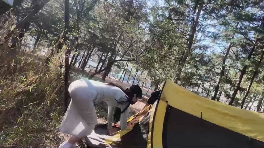 korean couple fucking in their tent