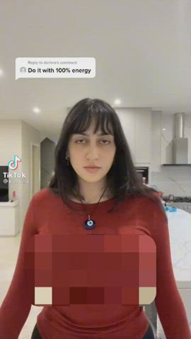 Big Tits Censored Femdom Huge Tits Tease TikTok clip