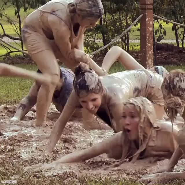 Anna Kendrick Down Blouse Mud Fight