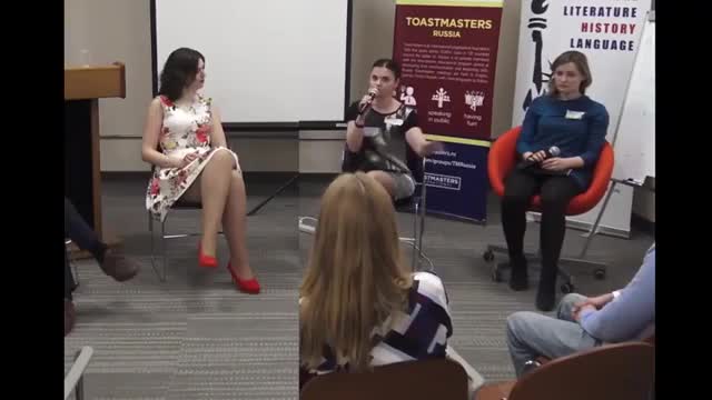 Pantyhose Legs & Red Heels at Russian Panel
