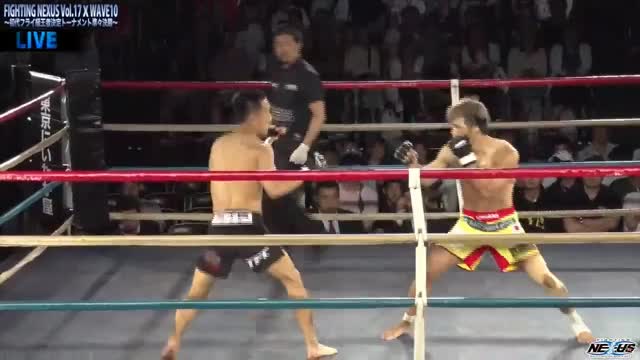 Hyub Chan Oh knocks out Shimabukuro with a knee - Fighting Nexus Vol17-Wave10
