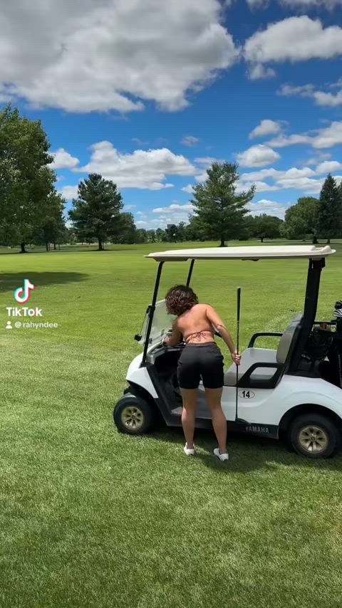 Golfing I’m a natural…tits @Rahyndee