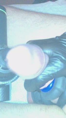 Kinky Latex Gloves Uncut Vibrator clip