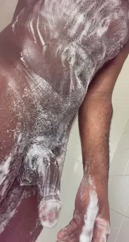 Big black bull uncut washing come surrender to this freshly clean bull tribute this
