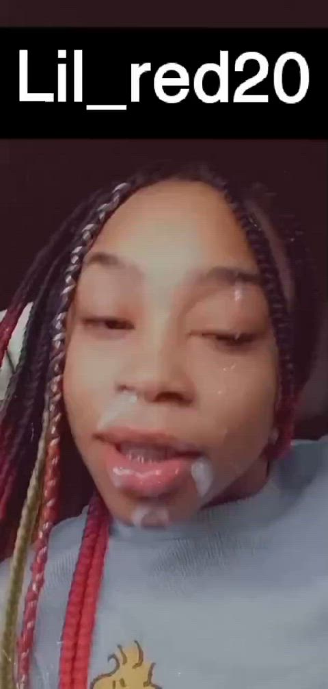 barely legal cum cum in mouth cumshot ebony facial lips cumslut clip