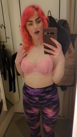 I couldn't help but show off my new nails when I was trying on this pink bra (that