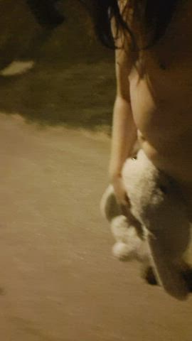 don't mind me. just me and my bunny taking a walk ?