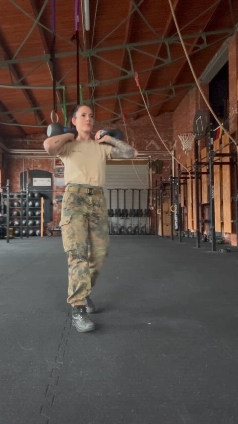 fit chicks military nsfw hot-girls-with-tattoos thick-booty clip