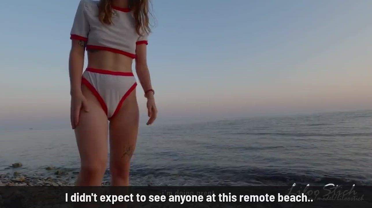 Your girlfriends bully found you at the beach - she dressed up as a lifeguard and