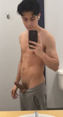 Suck me in the gym’s bathroom