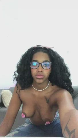 Big Tits Curly Hair Curvy Ebony Glasses Latina Lingerie Tattoo Tits clip