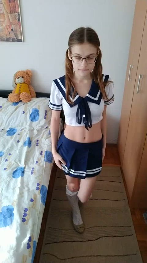 cute fancentro fansly glasses innocent manyvids nerd onlyfans petite schoolgirl teen