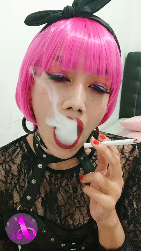 findom girls goddess nsfw onlyfans pinky powers smoking smoking-fetish clip