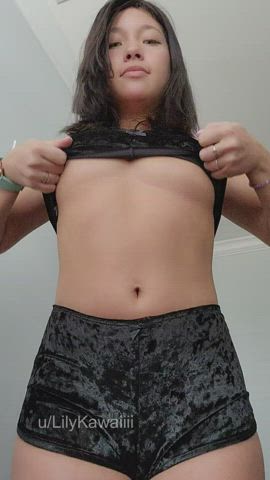 kawaii girl selfie titty drop clip