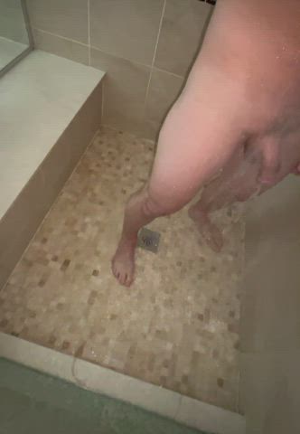 bwc erection hands free jerk off male masturbation shower solo clip