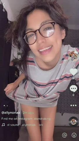 Glasses Latina Naked Nude TikTok Tits Porn GIF