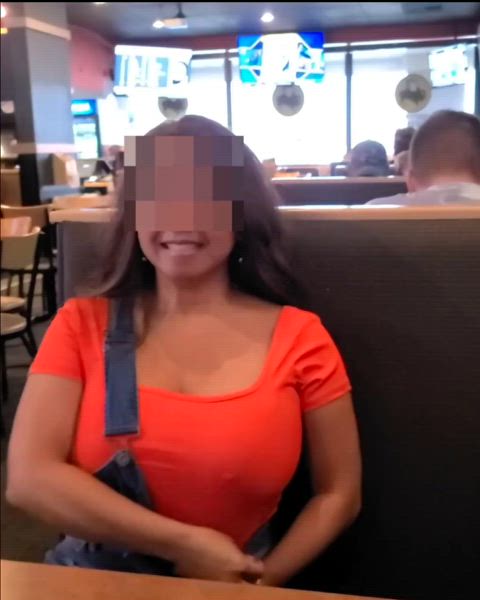 My big Asian boobies at a local diner