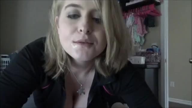 Teen Step Mom Cum Play: Blonde Deepthroats Hard Cock & Swallows Giant Load