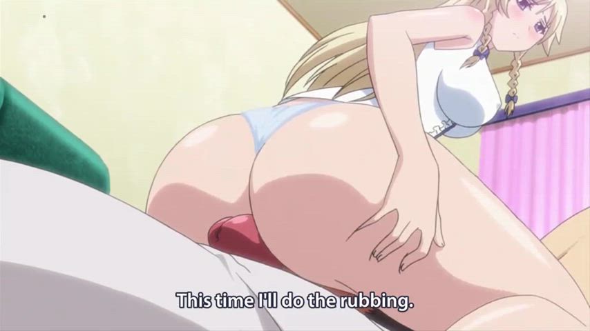 anime big tits blonde clothed hentai rubbing teasing uncensored clip