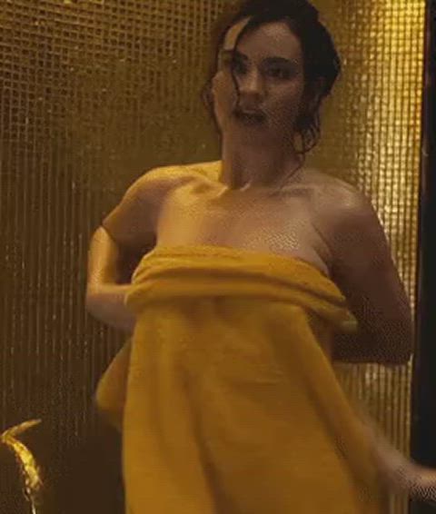 busty lily james wet clip