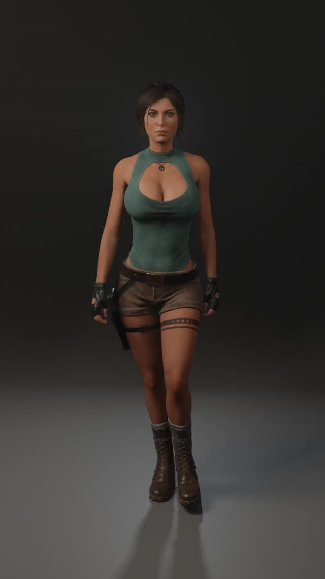 Lara Croft Walk Turn Clothed