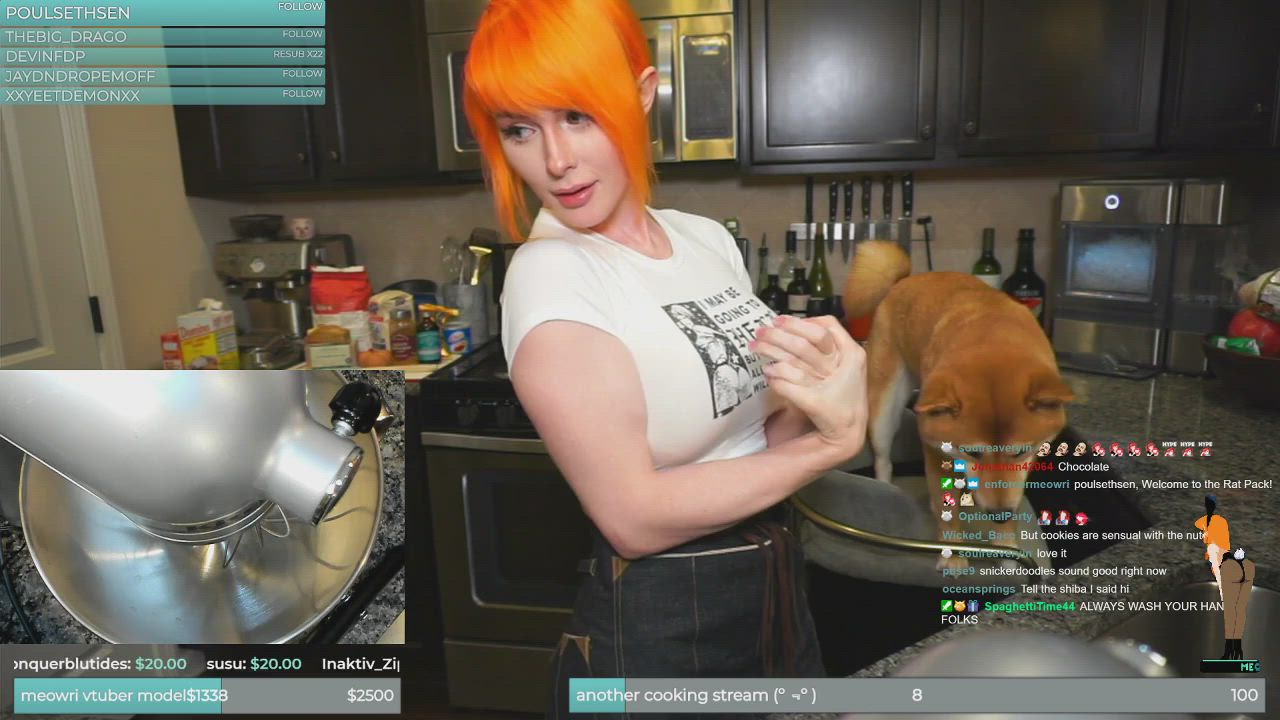 Fitness Kitchen Muscular Girl Pale Redhead clip
