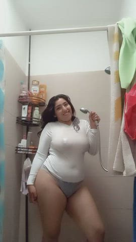 bath big tits boobs shower tits wet clip